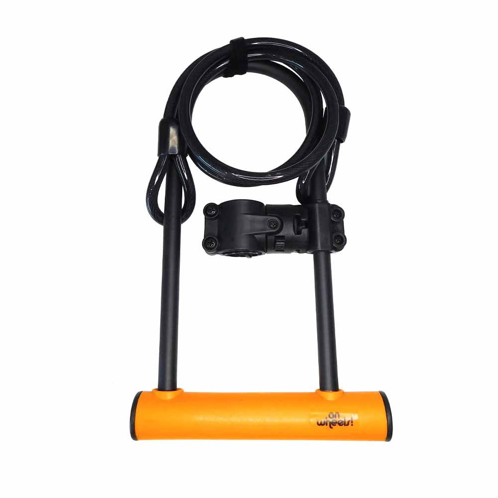 Candado U-Loock largo con piola y soporte Onwheels
