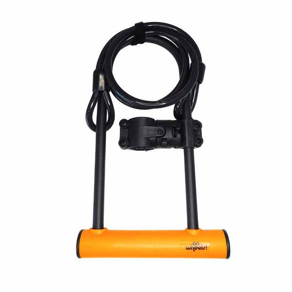 Candado U-Loock largo con piola y soporte Onwheels
