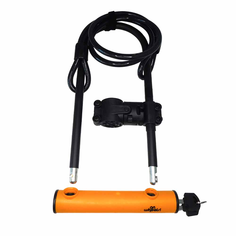 Candado U-Loock largo con piola y soporte Onwheels