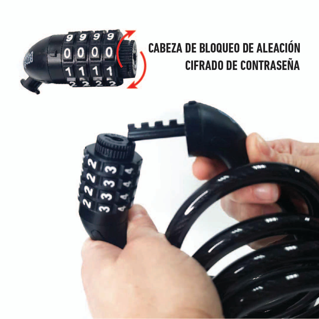 Candado espiral con clave 12 x 150 Onwheels