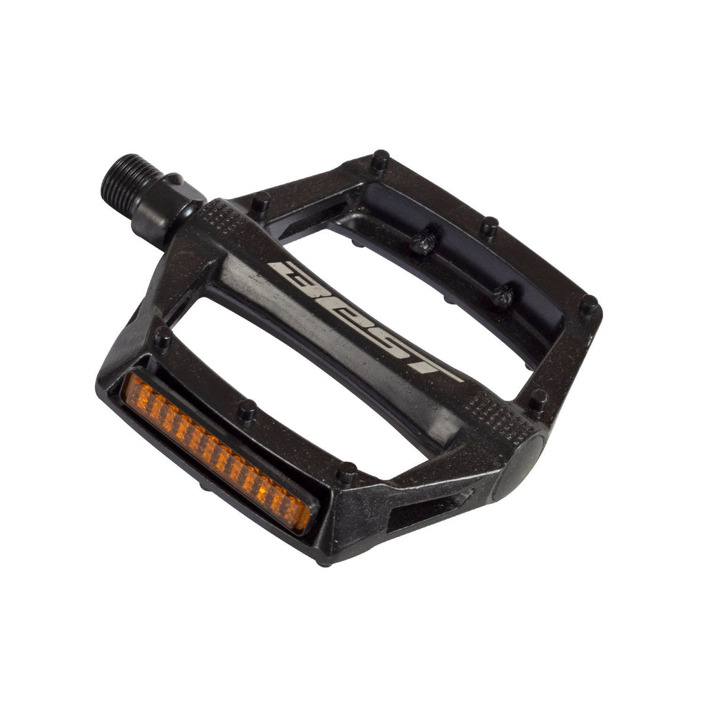 Par de Pedales Best WP-122 de Aluminio Negro con Reflector (388g)