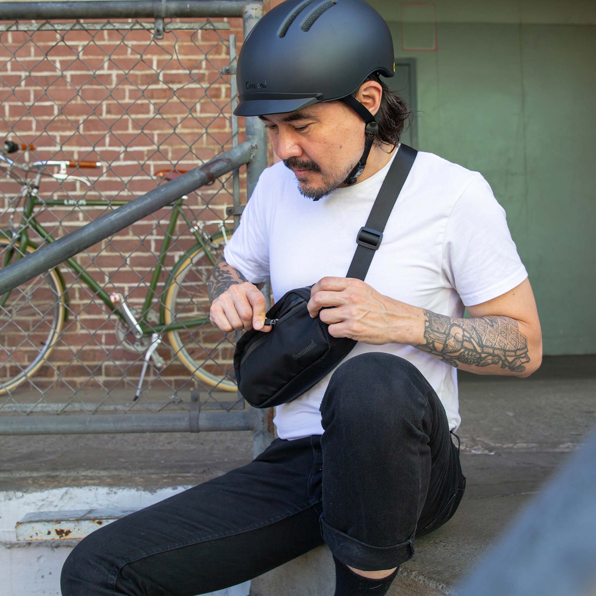 Banano y Bolso de Manubrio para Bicicleta - Black