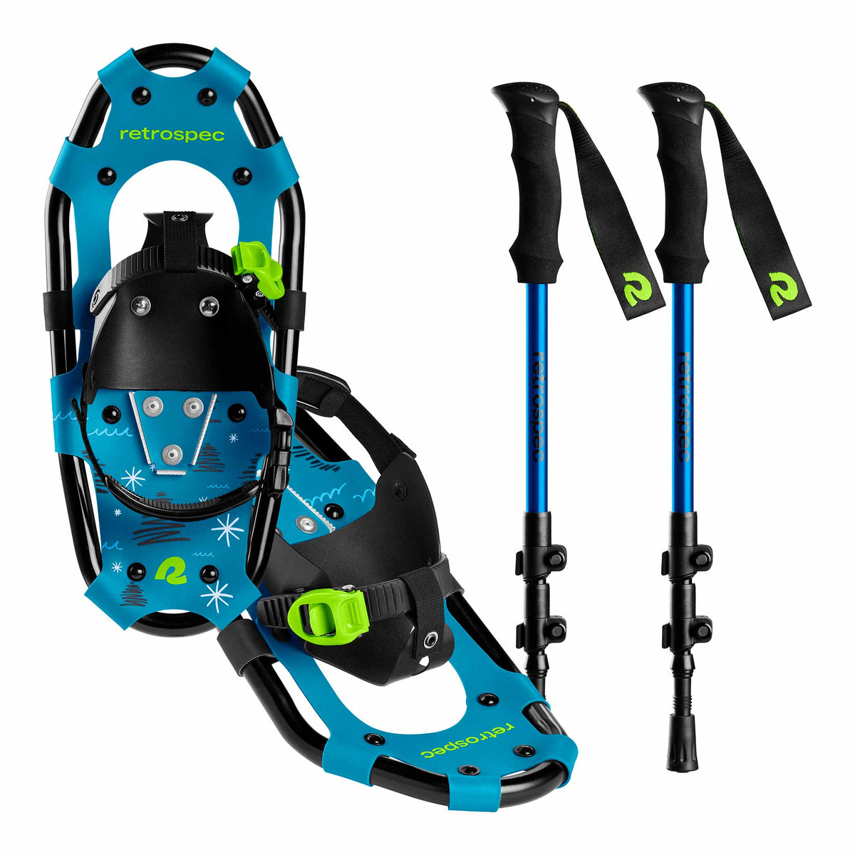 Kit de Raquetas de Nieve Infantil con Bastones Drifter - Brash Blue