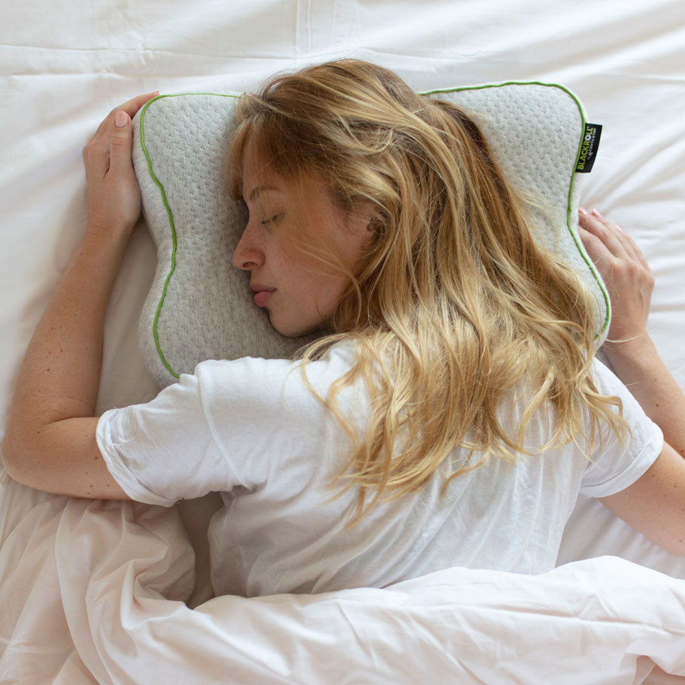 Almohada Ergonómica Ortopédica con Espuma Viscoelástica Enrollable – Blackroll Recovery Pillow