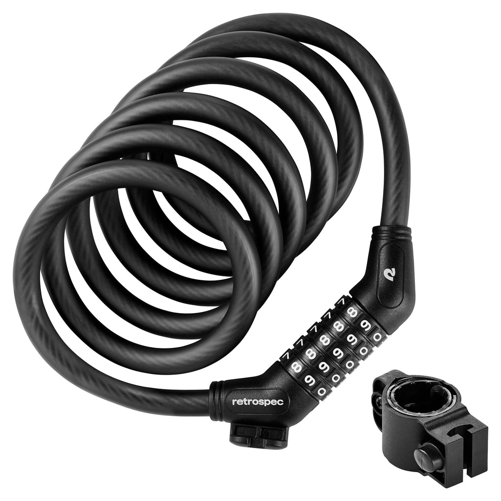 Candado de Cable Grizzly Plus con soporte Retrospec - 12mm x 183 cm