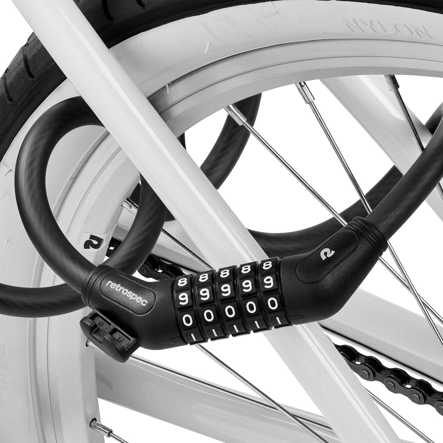 Candado de Cable Grizzly Plus con soporte Retrospec - 12mm x 183 cm