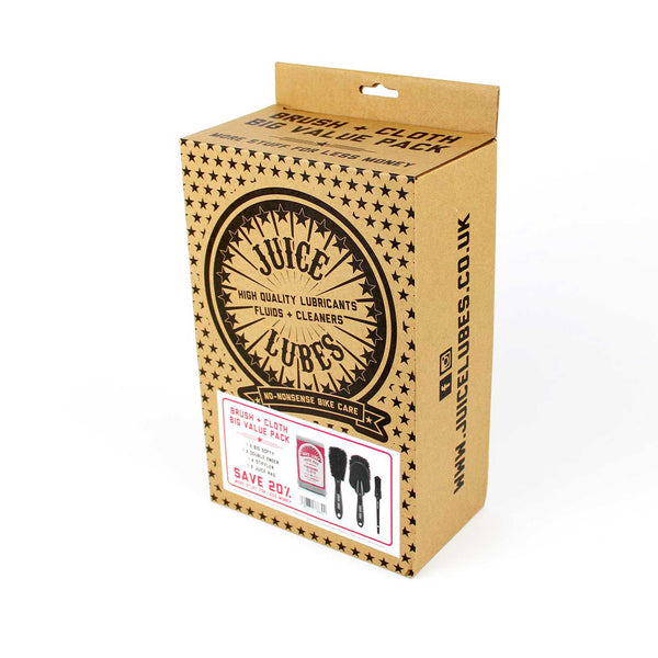 Pack de 3 Cepillos y 1 Paño de Limpieza para Bicicletas - Juice Lubes